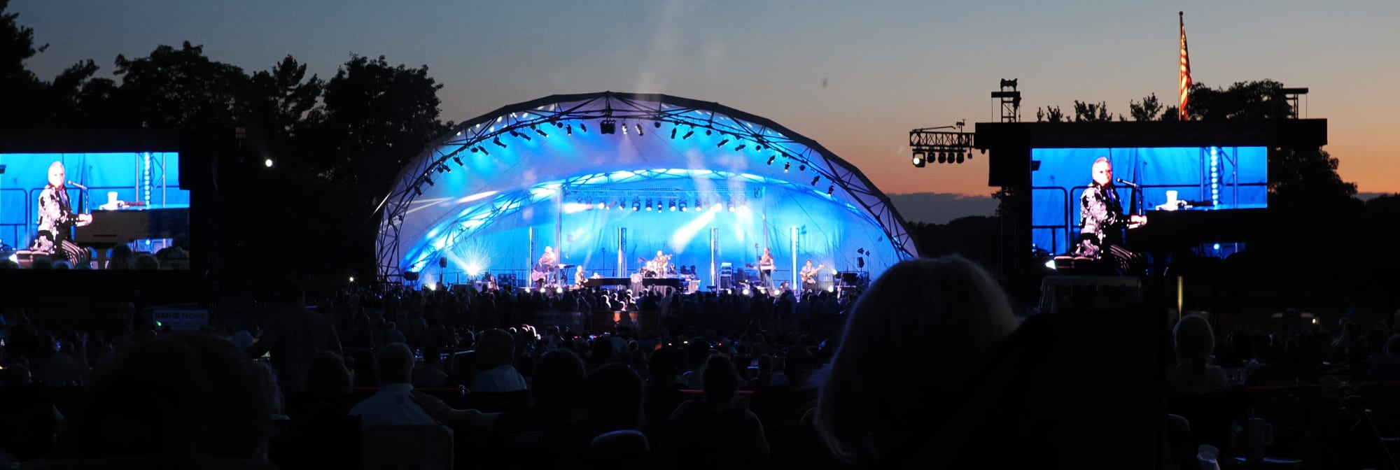 outdoor concert venue at sunset Detroit